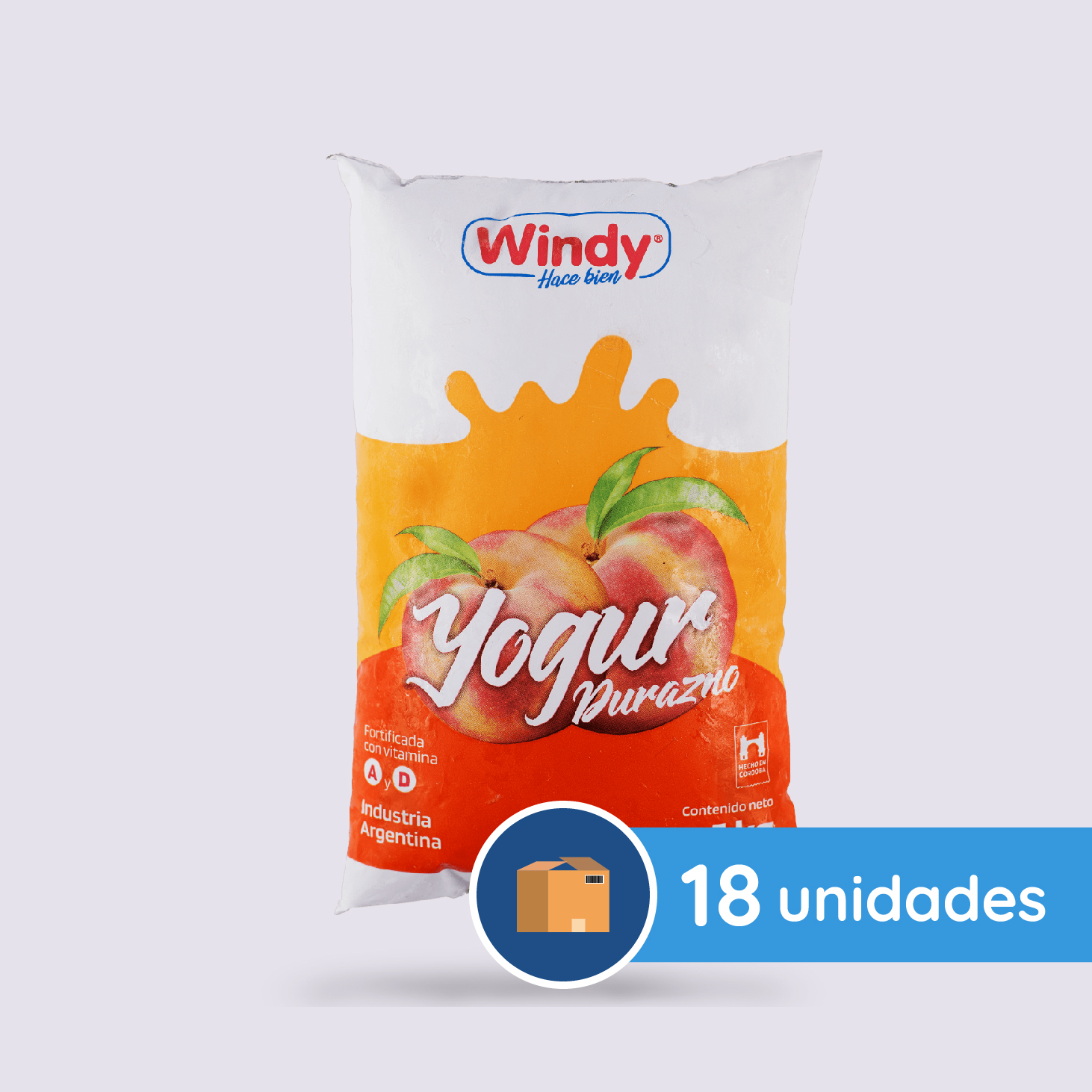 Pack de Yogurt de Durazno x 18 unidades